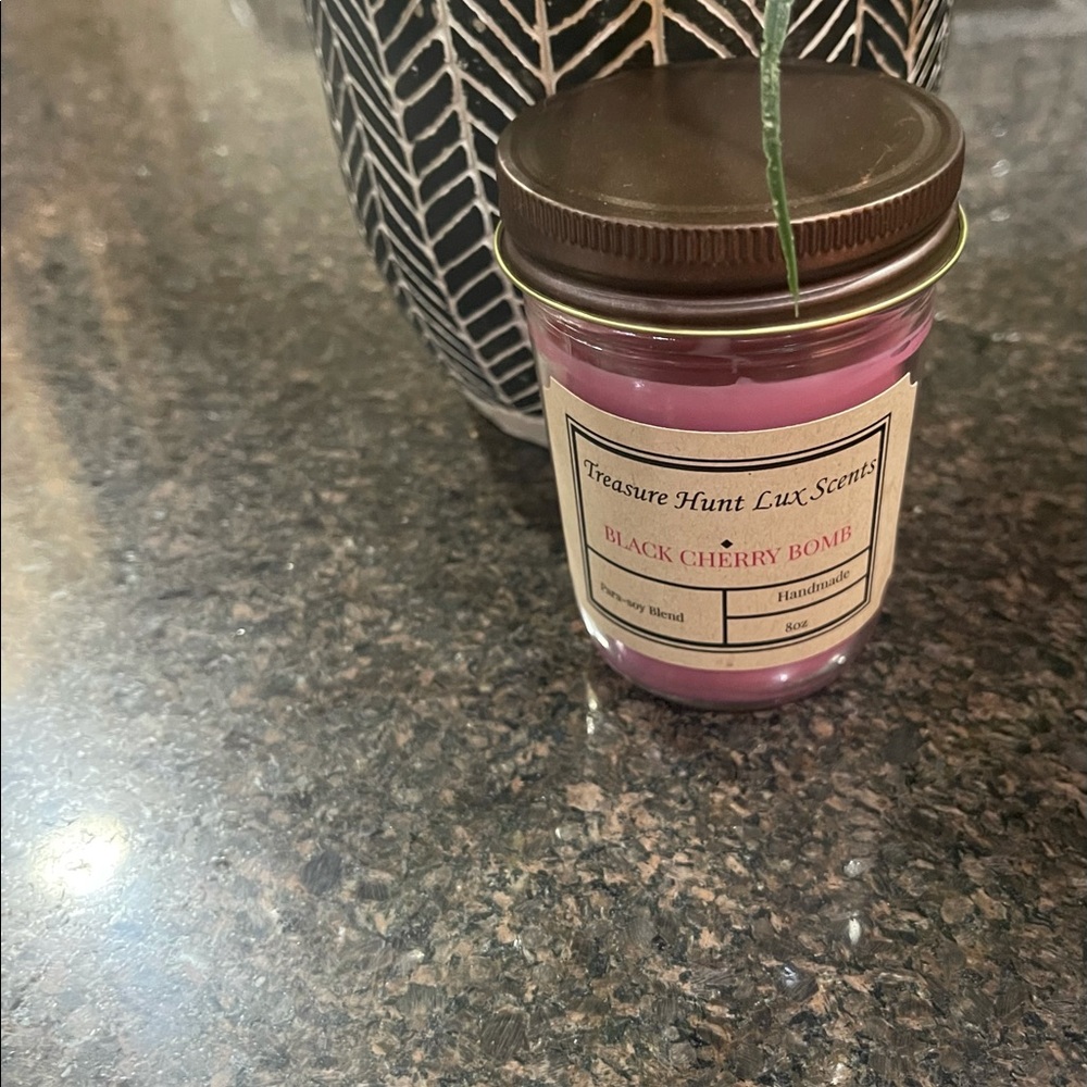 Homemade soy cherry bomb  candle with a treasure
